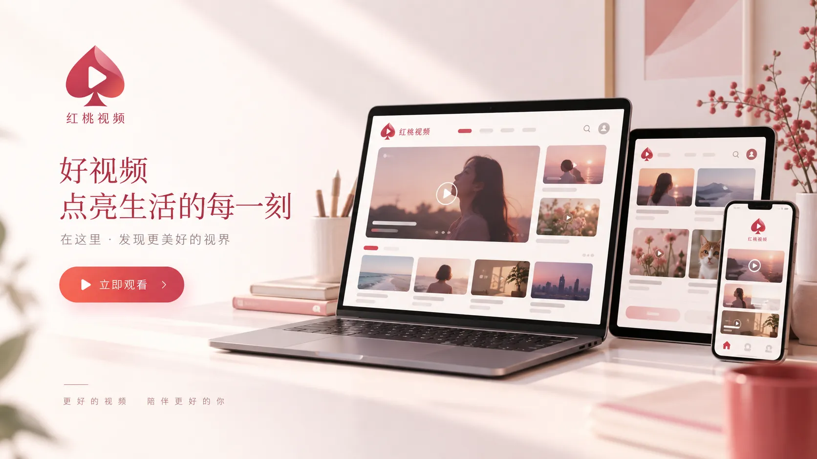 红桃视频访问与使用主题首页展示